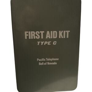 Vintage Pacific Telephone Bell‎ of Nevada First Aid Kit Type-C Metal Box Unused